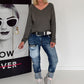 Basic Shirt mit V-Ausschnitt - anthrazit