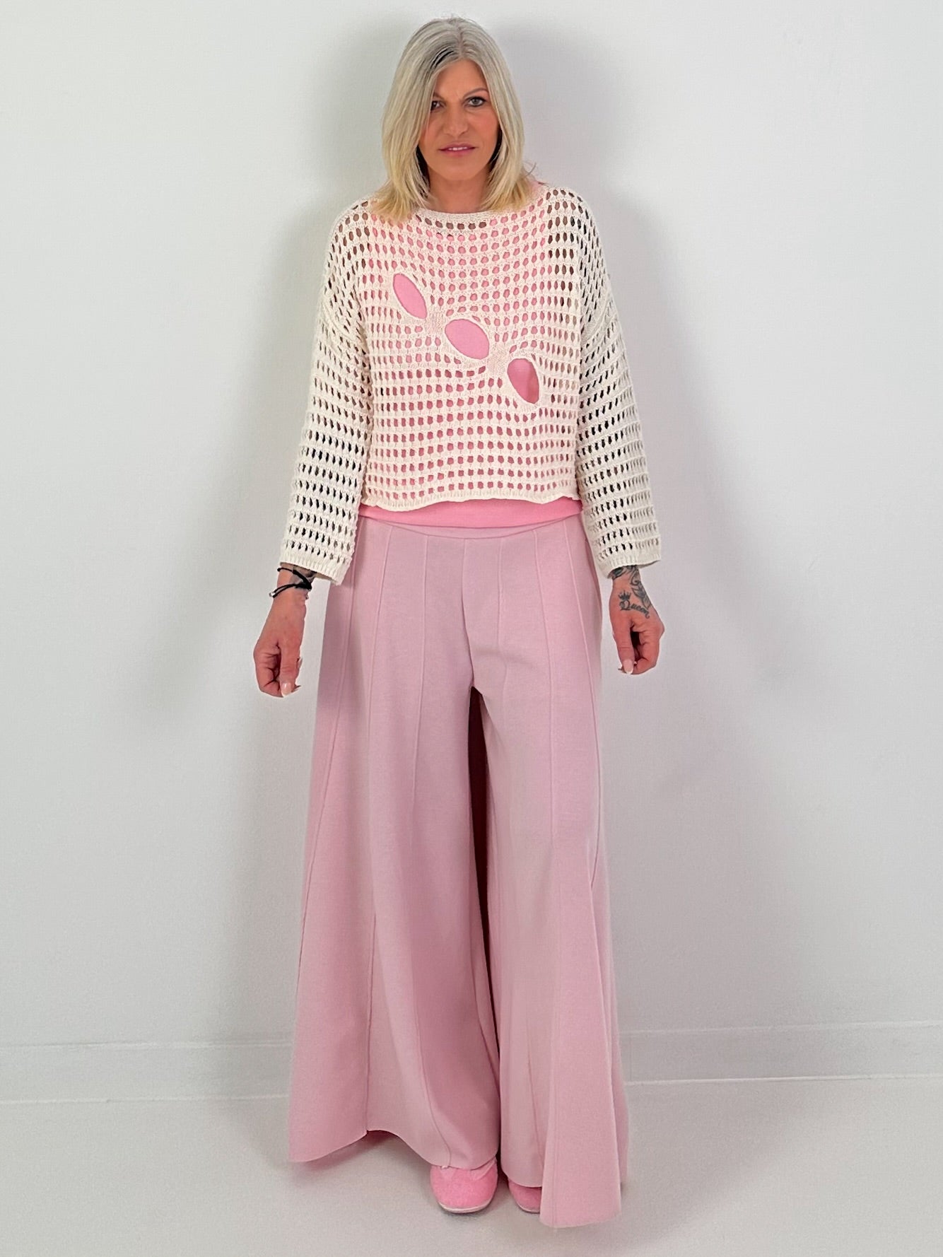 Häkelpullover - beige