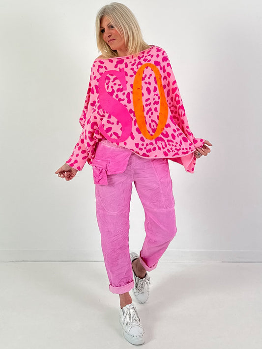 Oversized Sweatshirt Modell "Lina" - rosa