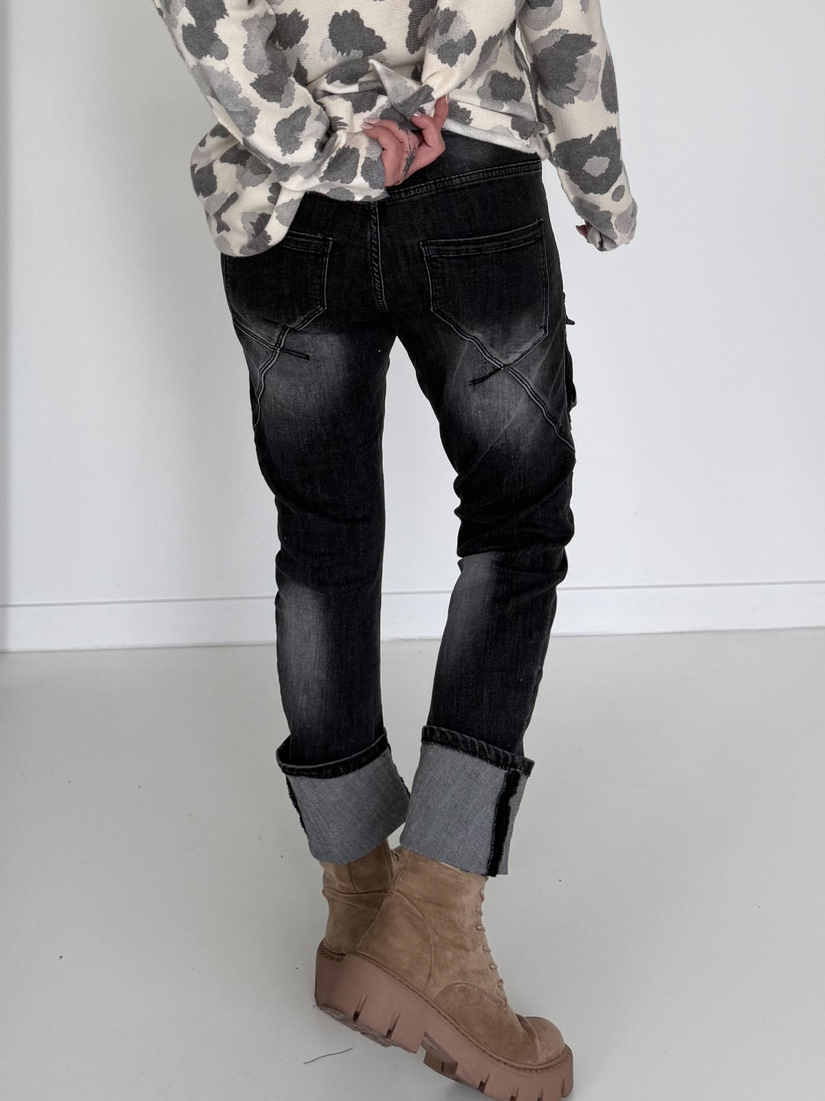 Jeans Fashion Smiley - used-black