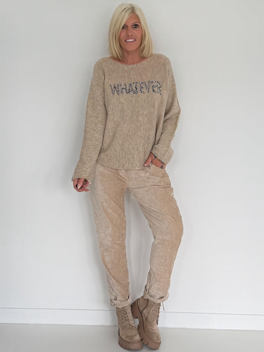 Weicher Pullover Whatever - beige