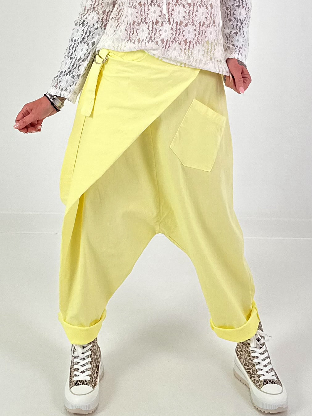 Baggy Trousers with Overlay - yellow