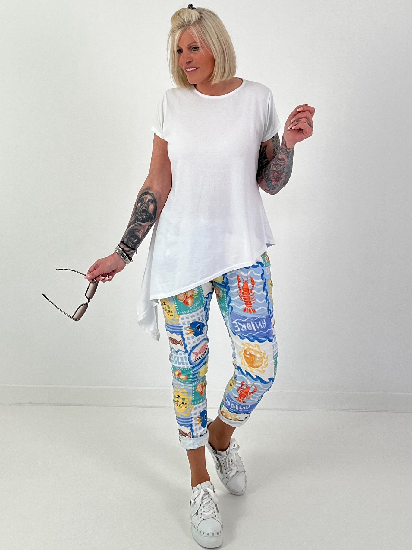 Asymmetrical T-shirt - white