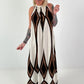 Neckholder Kleid mit All-Over Muster - ecru-braun-mehrfarbig