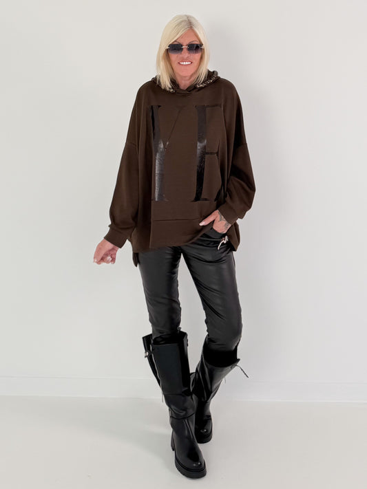 Oversized Hoodie YEAH - mokka