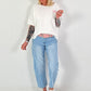 Sweatshirt Matcha - white
