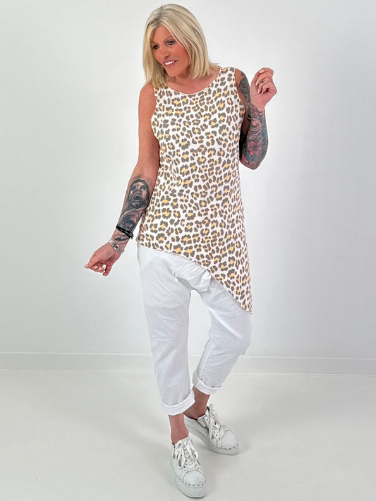 Long Top Leo asymmetrisch - neonorange