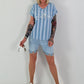 Jeansshirt mit Streifen- hellblau