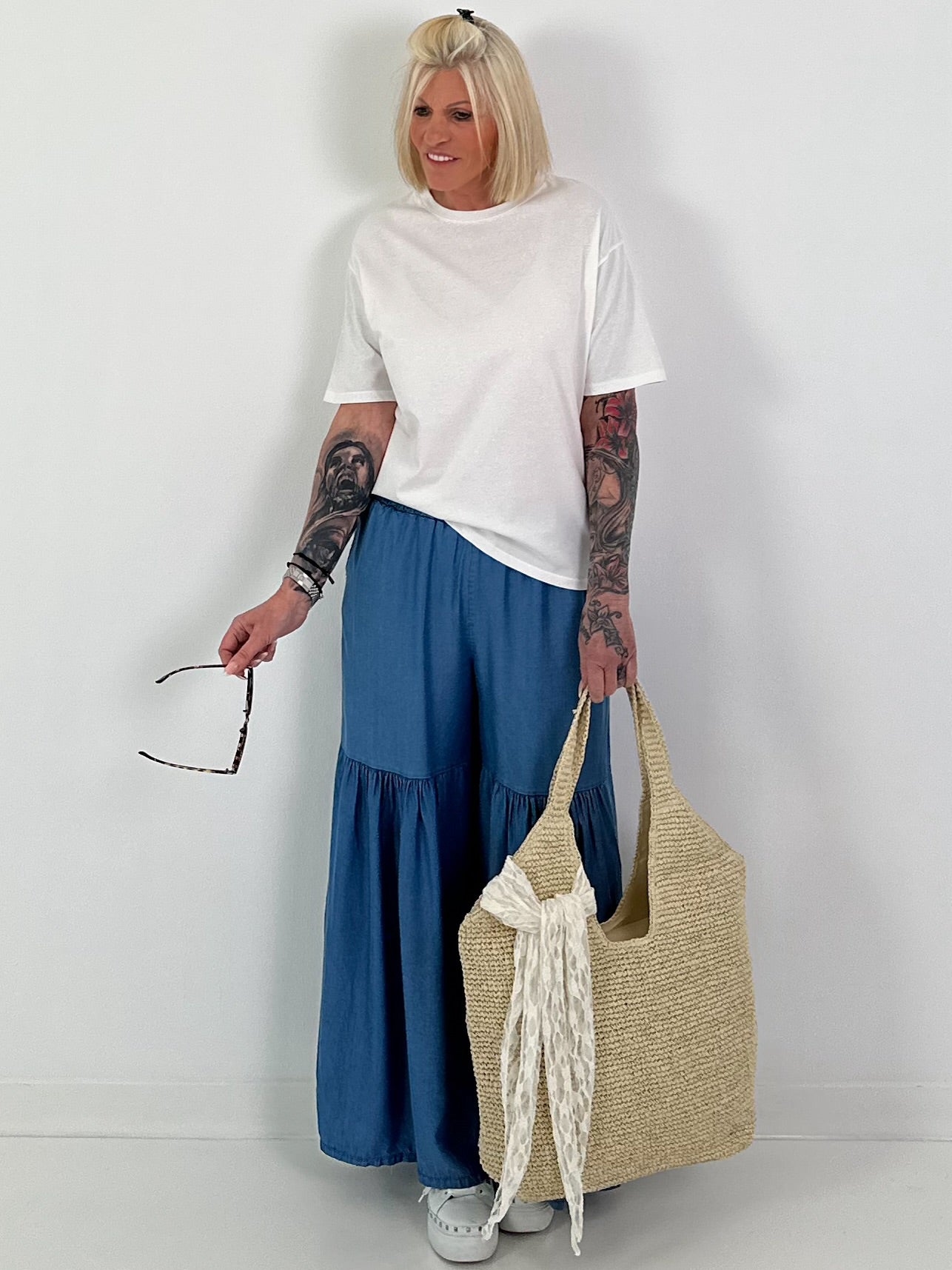 T-shirt with glitter details - white