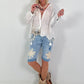 Boho blouse with elaborate details - white