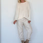 Basic crew neck sweater - ecru