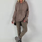 Casual Long Hoodie with Thumb Hole - taupe