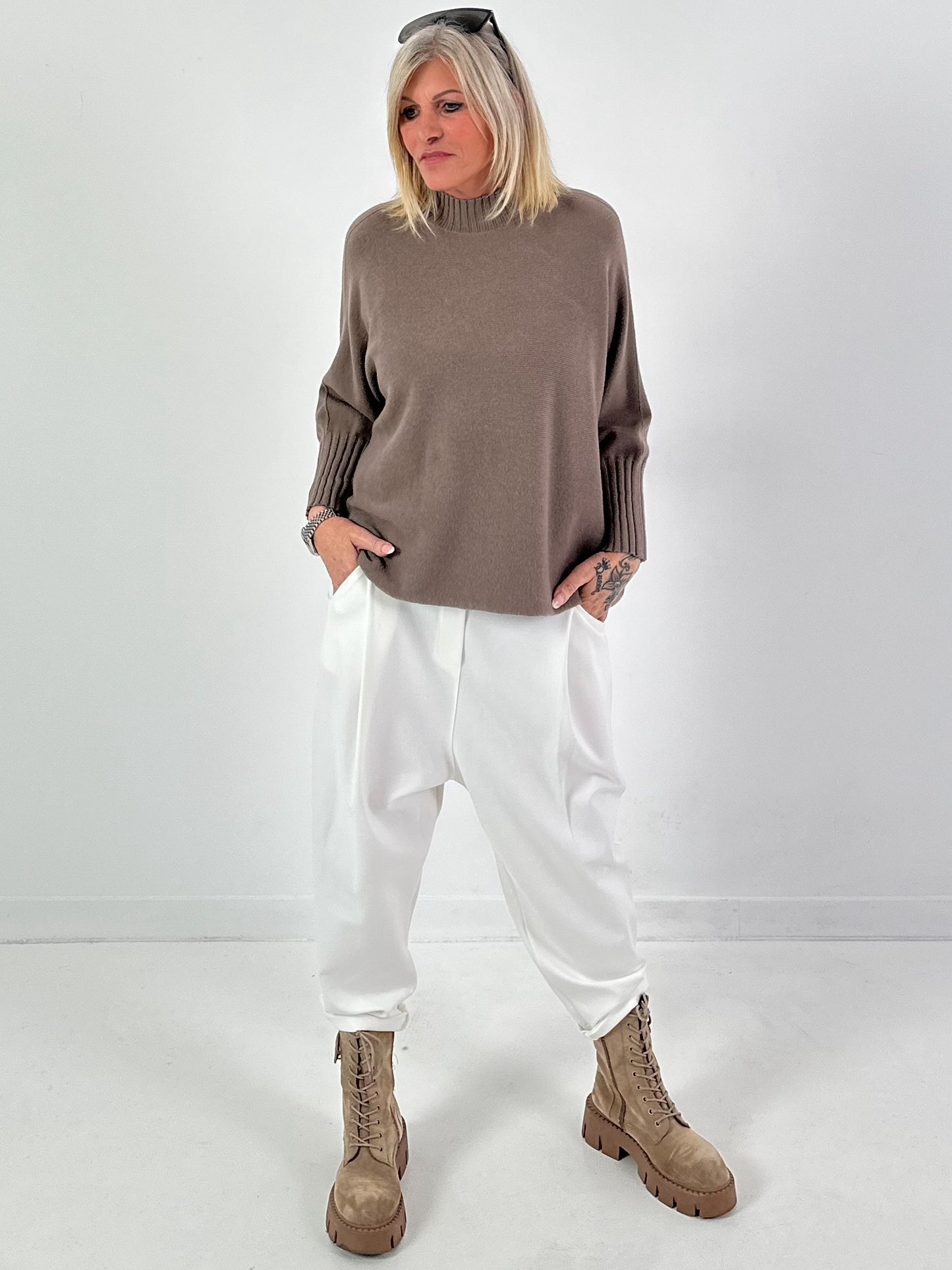 Turtleneck Pullover Modell "Free Fall" - taupe