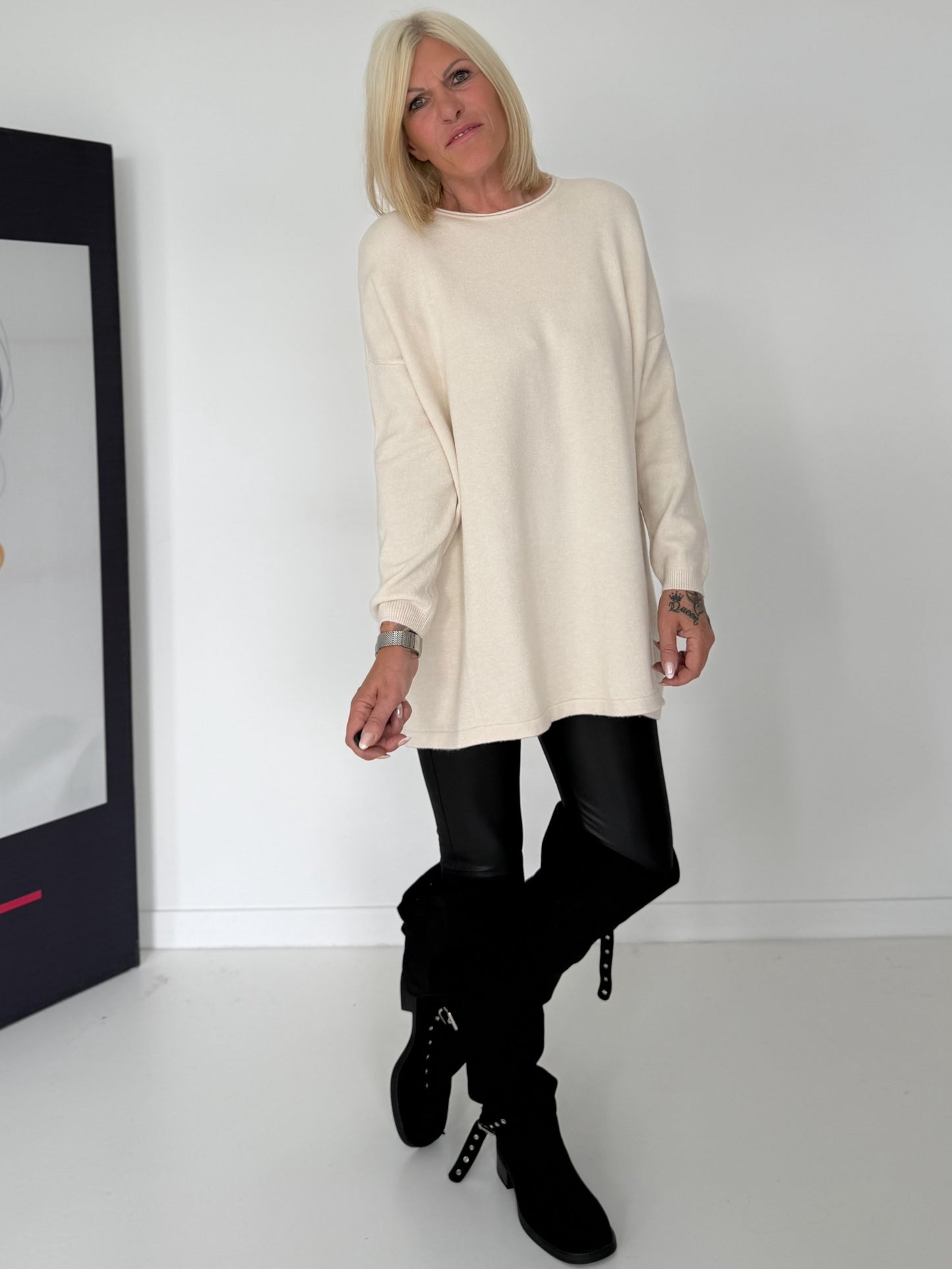 Longpullover - creme
