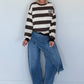 Sweater mit Blockstreifen More Amor - creme-mokka