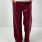 Trousers in leather look model "Smooth Faux" - bordeaux