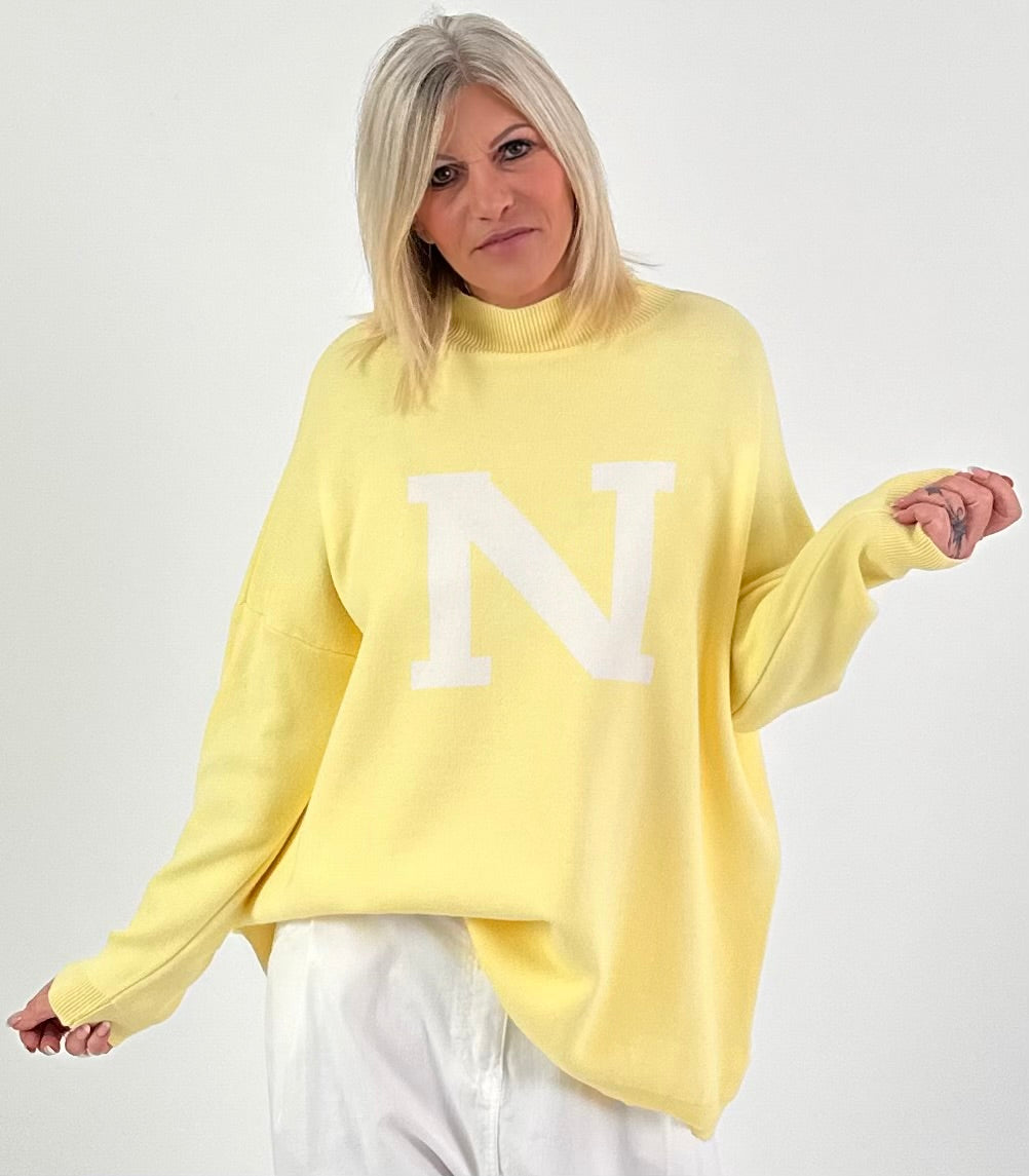 Pullover Modell "N-Edition" - gelb ( lieferbar ab ca. 12.12.25)