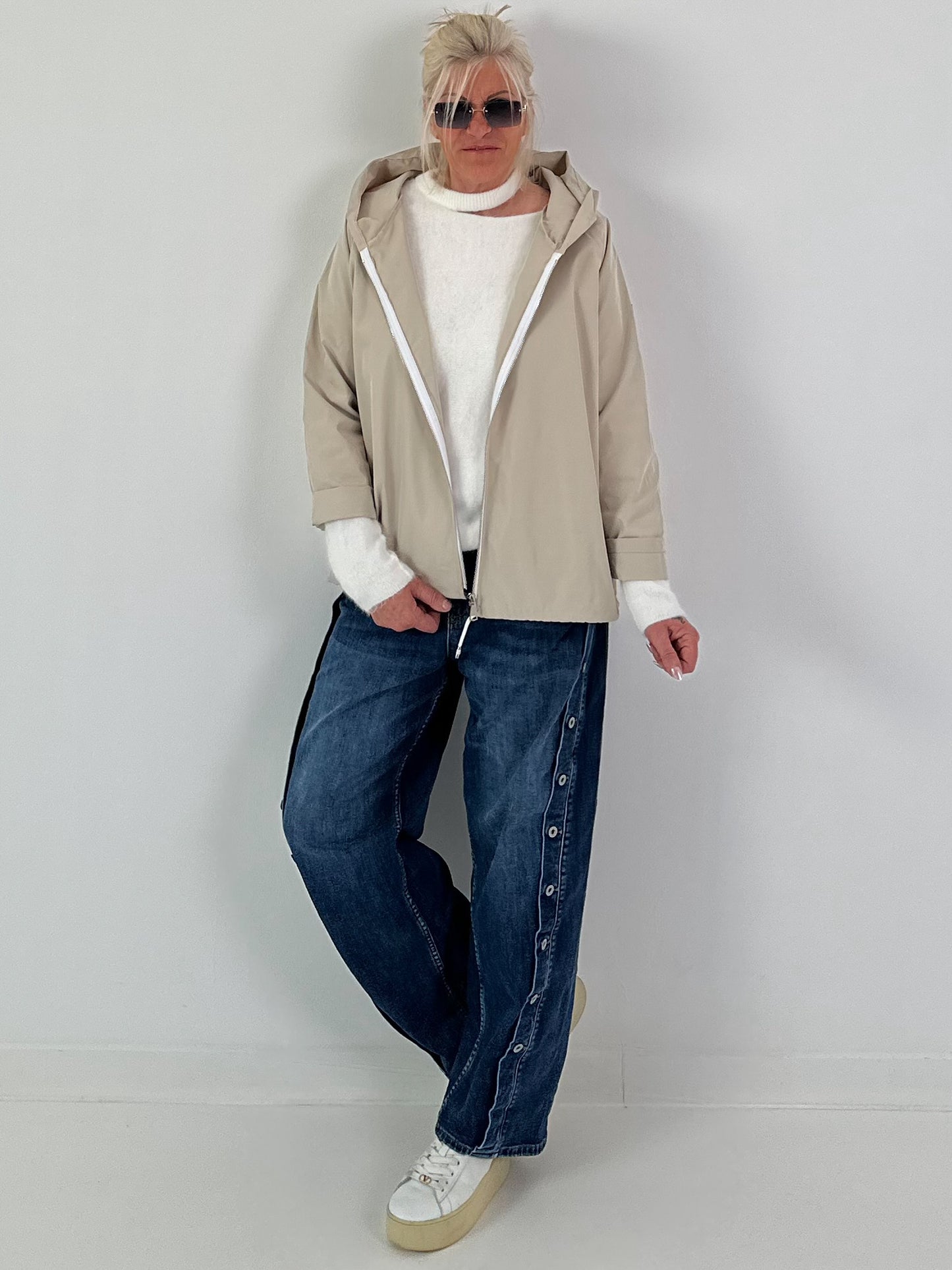 Light Jacket with Hood - beige
