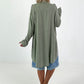 Oversized Leinen-Military Blazer - khaki