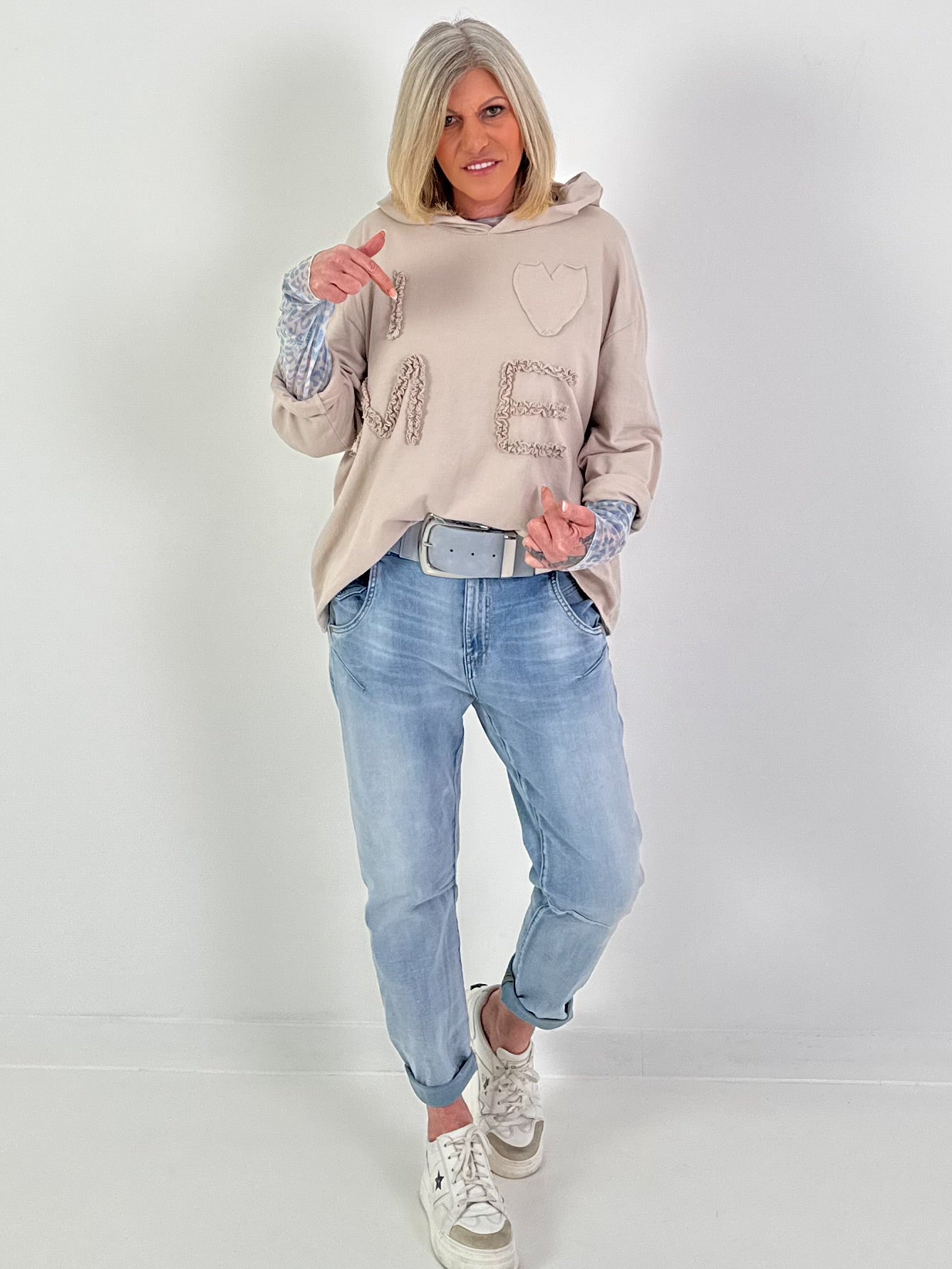 Hoodie I LOVE ME - beige