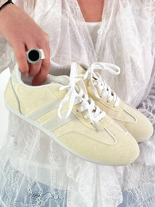 Sneaker mit Steinchen - gelb