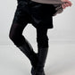 Leather-look shorts, model "Velvet Shine" - black