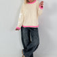 Sweatshirt mit trendigen Sternelementen- beige
