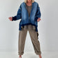 Oversized Jeansjacke - dunkelblau