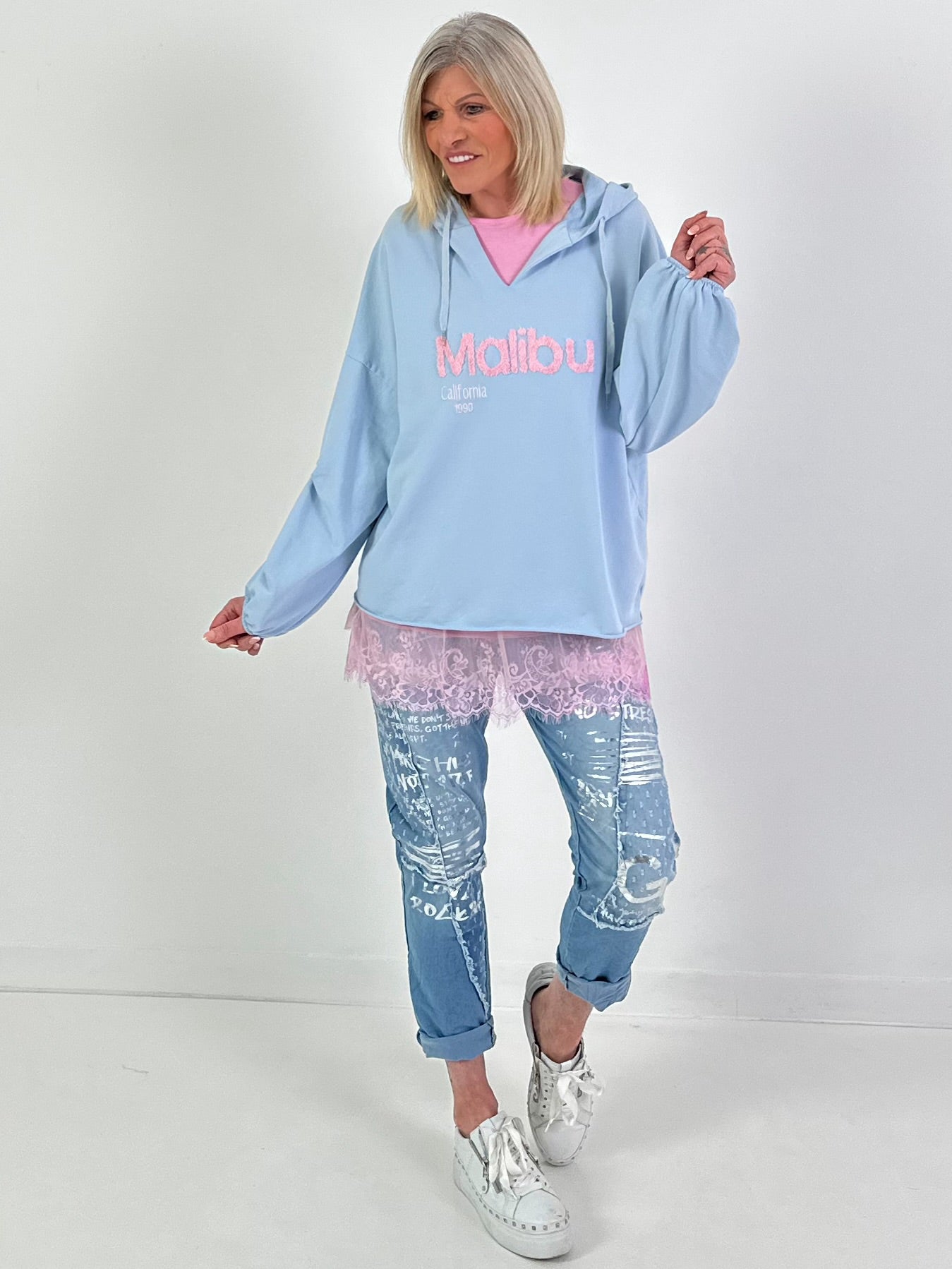 Hoodie Malibu - hellblau