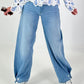 Button-hem jeans - denim