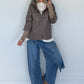 Jacke mit Strickarm und Kapuze - taupe