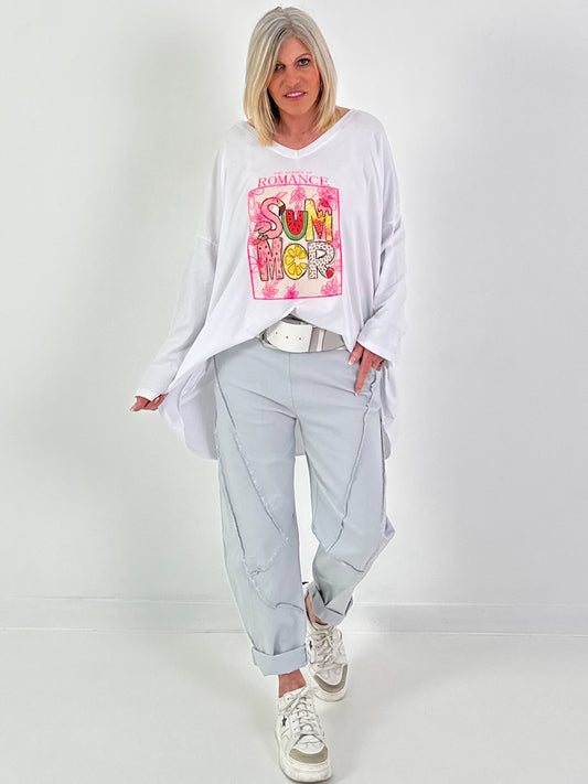 Oversized Shirt Romance - weiss