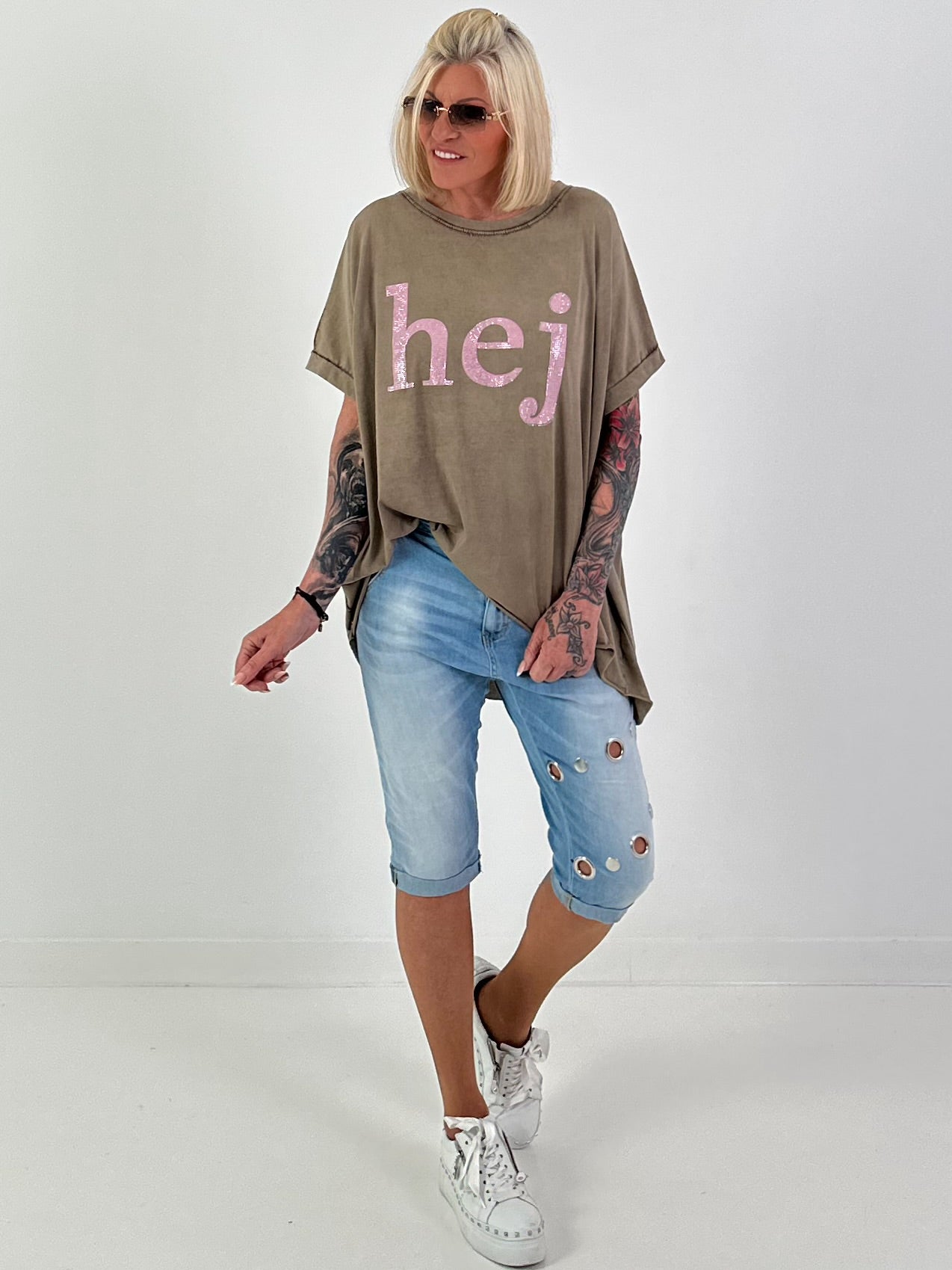 T-shirt Hej - chocolate
