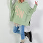 Oversized hoodie model "SUN" - sage