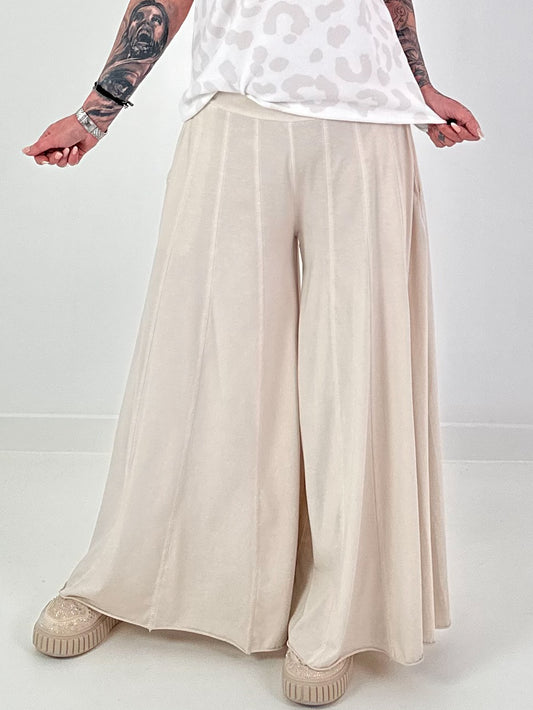 Sweat-Palazzo Hose - beige