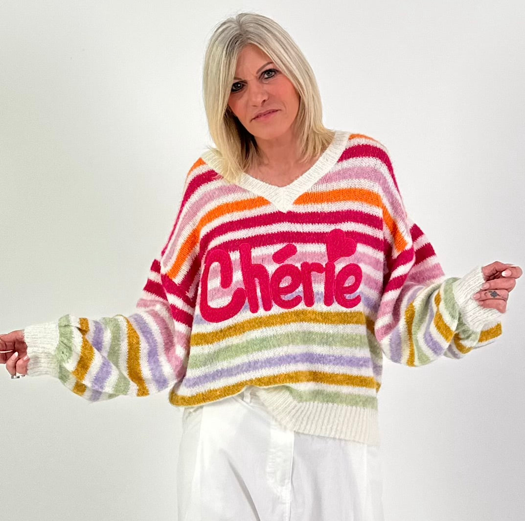 Pullover Modell "Chérie Striped Knit" - mehrfarbig