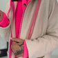 Teddy curl coat with neon accents - beige