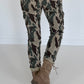 Cargo trousers with camouflage print -beige-olive-multicoloured