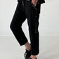 Hose mit goldenen Nieten-Details - schwarz