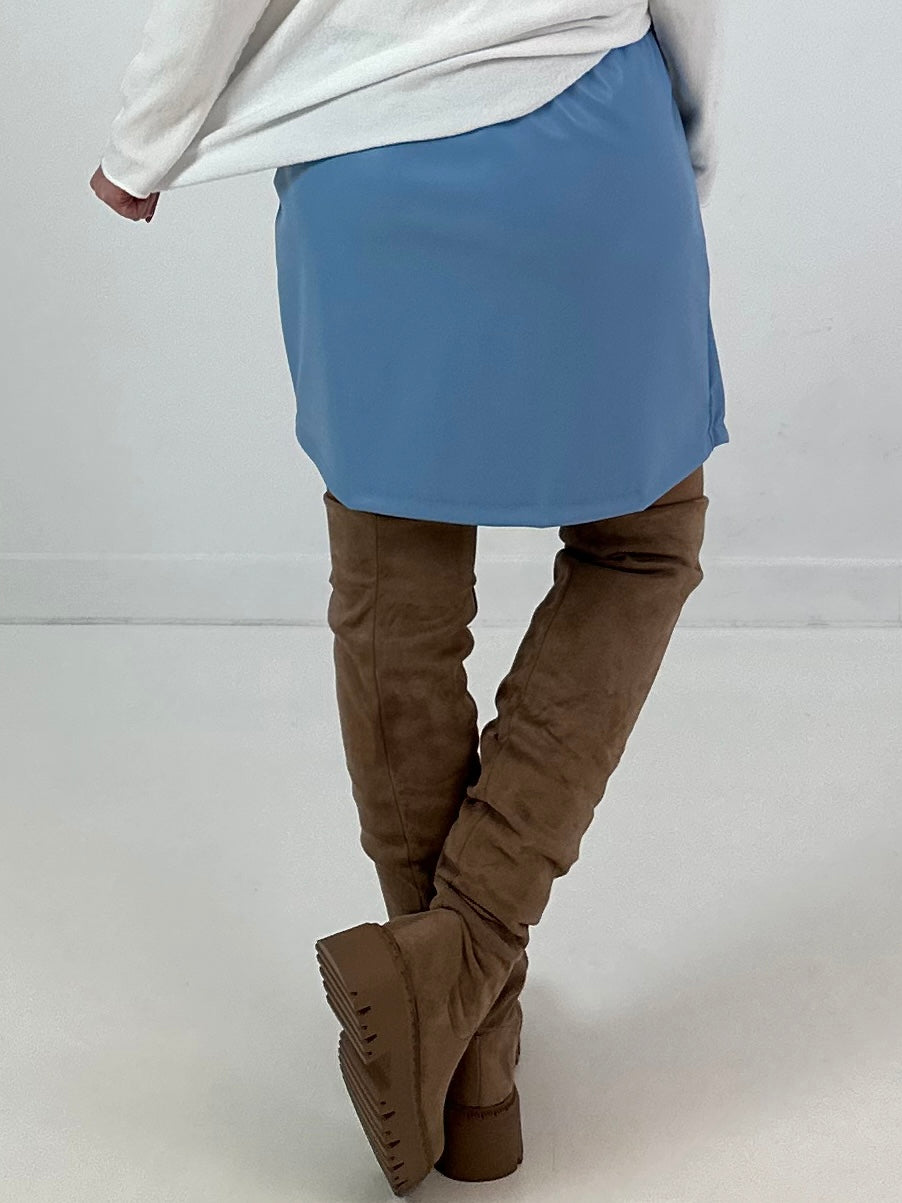 Leather-look skirt, model "Fearless Faux" - blue