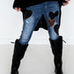 Jeans mit Herz-Patches - denim