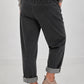 Jeans mit elastischem Bund und Patten - schwarz