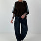 Pullover mit halbem Arm - mokka