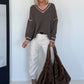 Kuscheliger Pullover mit V-Ausschnitt - taupe-rosa