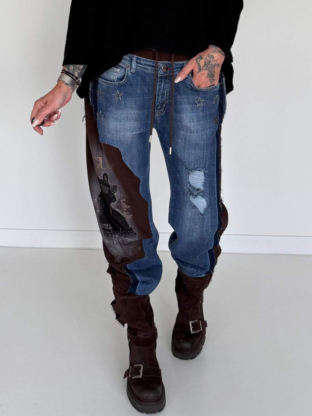 Jogg-Jeans Fashion Dog - denim-mokka