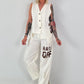 Weste BACK OFF - off white
