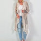 Lace coat in a material mix - beige