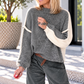 Lässige Hose mit großen Taschen und Gürtel - anthrazit