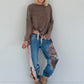 Oversized Shirt stone washed - schoko
