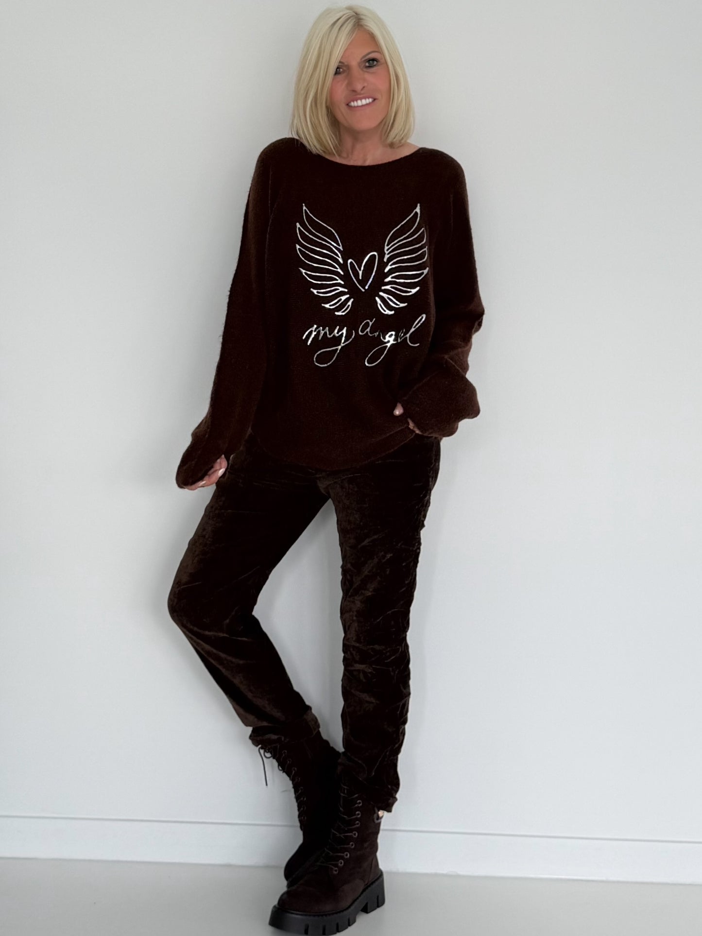 Weicher Pullover My Angel - mokka